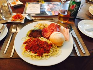 Große Portionen Essen
